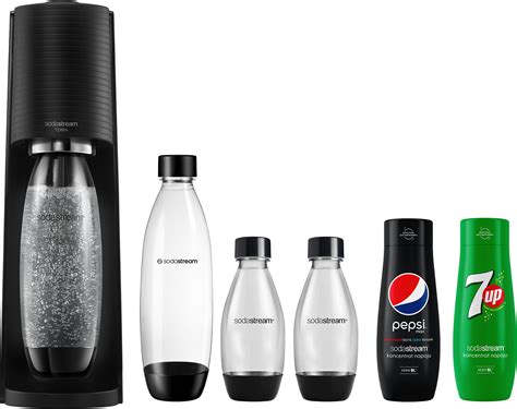 SODASTREAM Terra Czarny 3 Butelki 2 Syropy Saturator Niskie Ceny