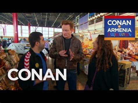 Conan O'Brien and His Assistant Sona Visit a Marketplace in Armenia and ...