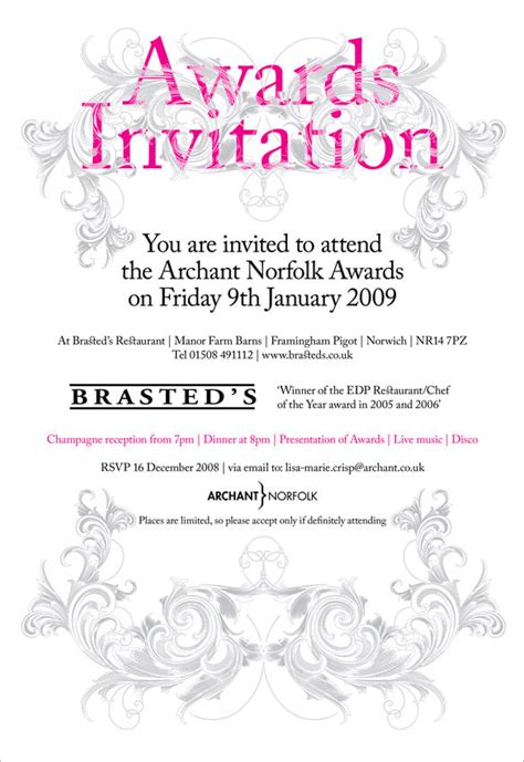 Award Ceremony Invitation Template - Illustrator, Word, Outlook - Clip ...