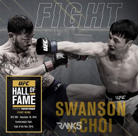 한국인 최초 최두호의 스완슨戰 Ufc 명예의 전당에 헌액되다 랭크파이브rank5