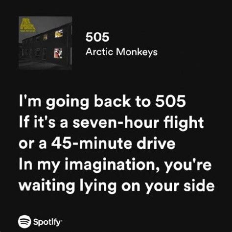 SPOTIFY LYRICS Artic Monkeys Lyrics Arctic Monkeys Quotes 505 Arctic