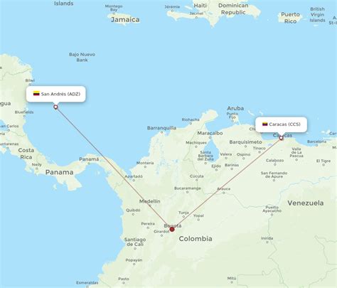 All Flight Routes From Caracas To San Andres Island Ccs To Adz