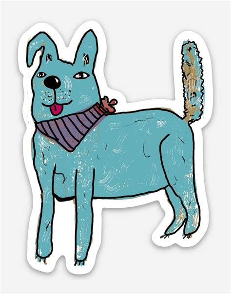 Blue Dog Sticker - Etsy