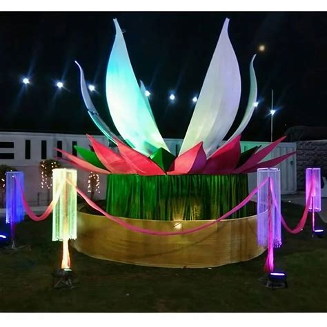 lotus theme jai mala revolving wedding stage  rs piece