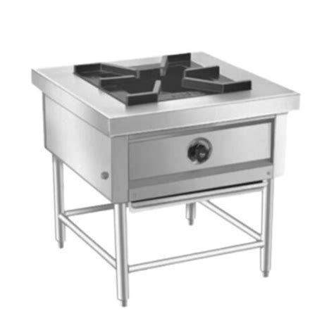 Square Stainless Steel Single Burner Gas Bhatti For Cooking