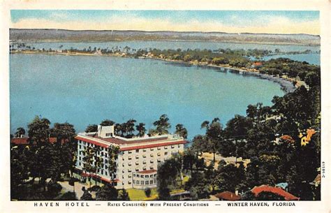 Winter Haven Florida Haven Hotel Birdseye View Antique Postcard K105554 ...