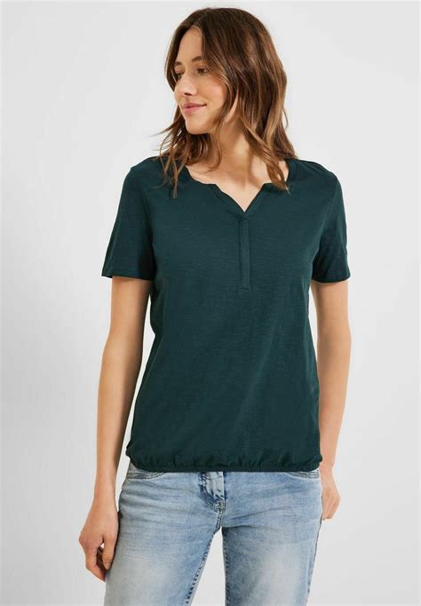 Cecil T Shirt Basic Grün Zalando De