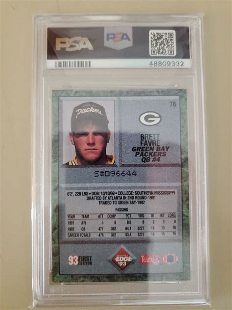 Collectors Edge Brett Favre Card Graded Psa Card Ebay