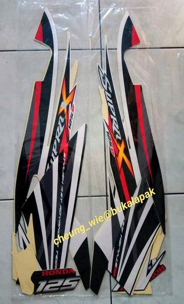 Jual Lis Body Striping Honda Supra X D Hitam Putih Kw