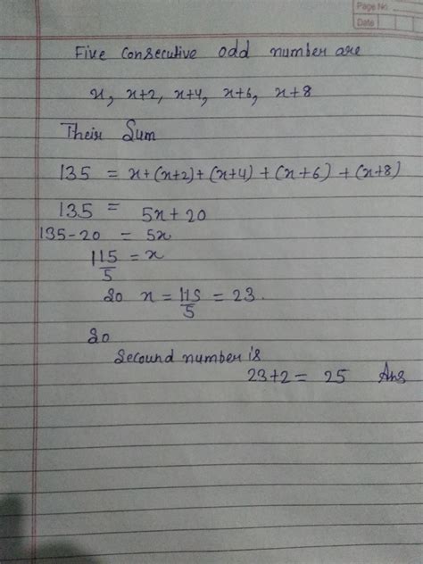 The Sum Of Consecutive Odd Number Is What Is The Second Number