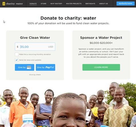 Charity Water Cool Donation Flow Donate