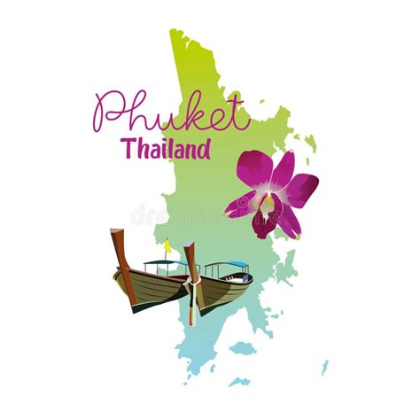 Phuket Island Map In Thailand Stock Vector Illustration Of City Thai