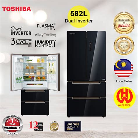 Toshiba 582L French Door Dual Inverter Refrigerator GR RF532WE PGY 22