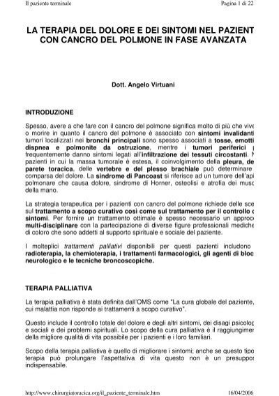 La Terapia Del Dolore E Dei Sintomi Nel Paziente Con Cancro Del