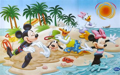 Donald Duck Daisy Duck Mickey Mouse Minnie Aand Goofy Summer Mickey