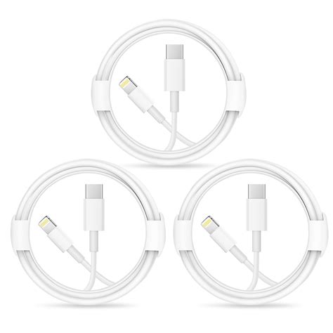 3-Pack iPhone Fast Charger Lightning Cable-USB-C to Lightning Cable ...