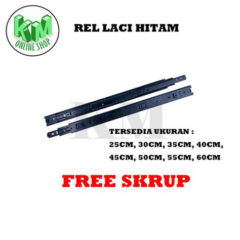 Jual Rel Laci Hitam 40 Cm Double Track Mapla Full Extention 35mm 2x