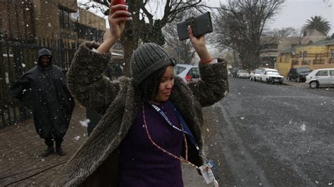 Bbc News In Pictures Rare Snow In Johannesburg