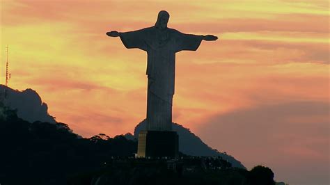 Aerial View Of Christ Redemeer Statue At Stock Footage SBV-347754618 ...