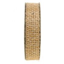 Floristik24 be Ruban décoratif jute jaune nature 25mm Ruban décoratif