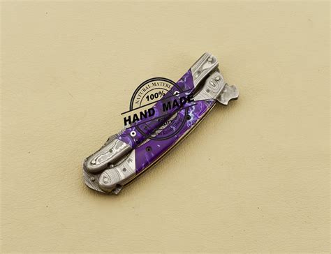Damascus Butterfly Knife Handmade Damascus Steel Pocket Knife