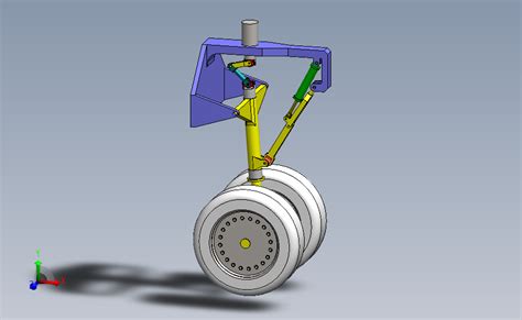 飞机折叠起落架机构 SOLIDWORKS 2020 模型图纸下载 懒石网