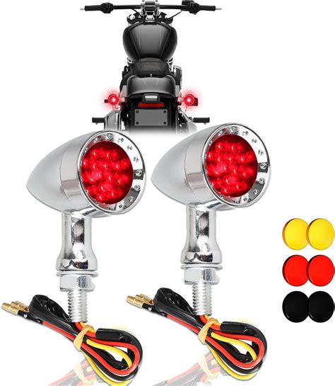 Amazon Motorcycle Turn Signals 4pcs Chrome Bullet Front Rear