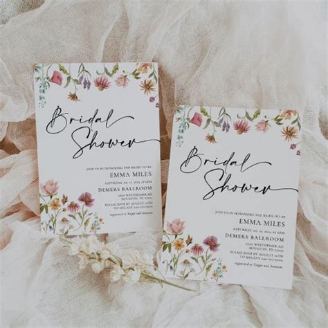 Wildflower Bridal Shower Invitation Zazzle