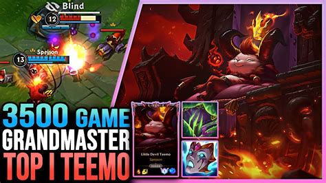 Wild Rift Teemo 3500 Game Top 1 Teemo Gameplay Grandmaster Ranked