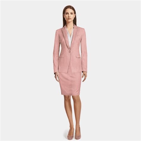 Pink Tweed Skirt Suits Sumissura