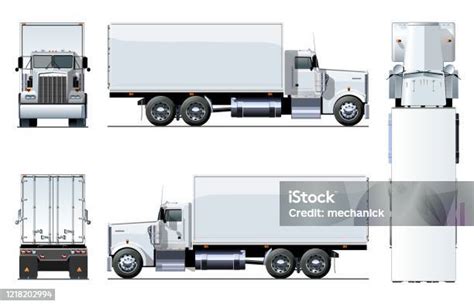 Template Truk Vektor Terisolasi Di Atas Putih Ilustrasi Stok Unduh