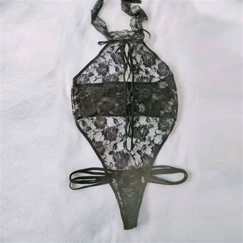 Sexy Bodysuit Babydoll Dress Erotic Lingerie For Women Lace Open Bra