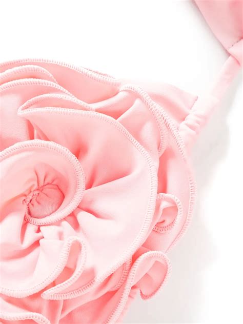 Magda Butrym Floral Appliqu Triangle Bikini Top Pink Farfetch