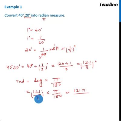 Example Convert Degree Minutes Into Radian Measure