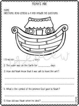 Noah's Ark Activity Worksheets