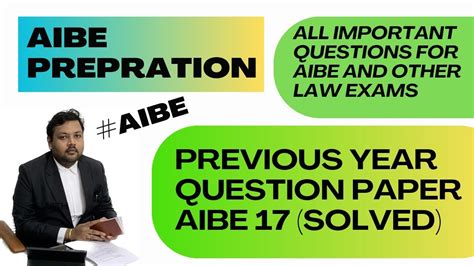 Important Questions For Aibe And Other Law Exam Solved Previous Year