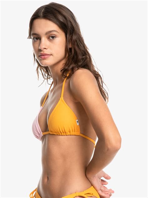 Colour Block Haut De Bikini Triangle Coulissant Pour Femme Quiksilver