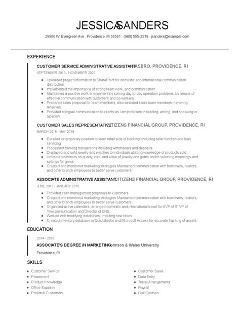 Customer Service Administrative Assistant Resume Examples And Tips Zippia