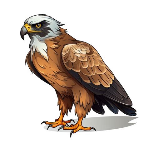 Premium Ai Image Hawk 2d Cartoon Vector Illustration On White