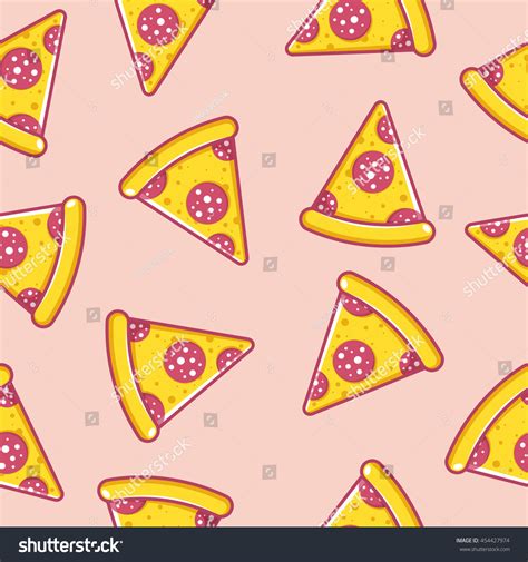 Pizza Slices Wallpaper Pattern Colorful Elements Stock Vector Royalty