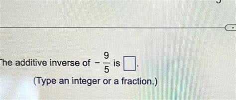 Additive Inverse In Fractions