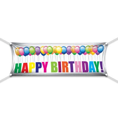 Happy Birthday Balloons Banner