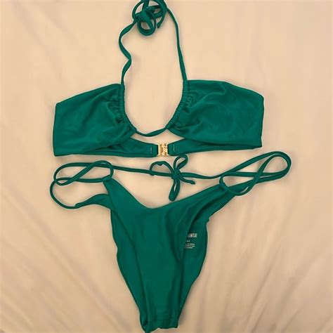 Swim Hard Swimwear Green Bikini Set Xss Poshmark