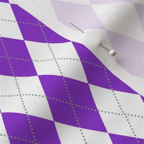 Purple And White Argyle Fabric Spoonflower