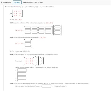 Solved 4 1 Points] Details Larlinalg8 6 1 501 Xp Sbs