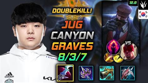 Canyon Graves Jungle vs Lee Sin 캐니언 정글 그레이브즈 월식 수확 LOL KR 12 8