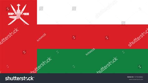 National Oman Flag Official Colors Proportion Stock Vector (Royalty ...