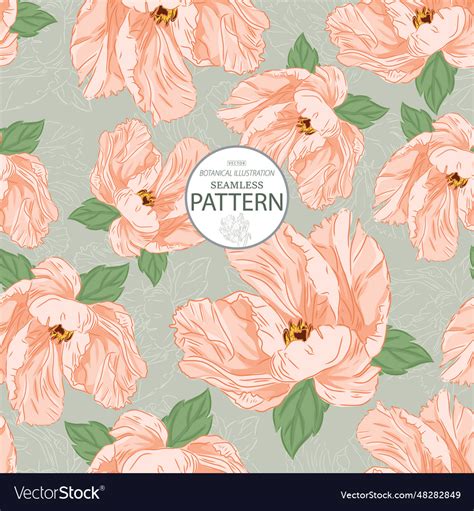 Tulip Flower Seamless Pattern Royalty Free Vector Image