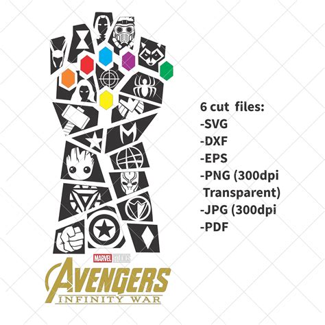 Vengadores Svg Svg De Guerra Del Infinito Thanos Svg Dxf Etsy Marvel