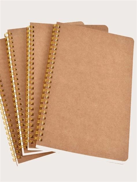 1pc Kraft Paper Cover Spiral Notebook Shein Eur